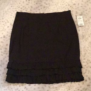 NWT Charlotte Russe Pinup Ruffle Hem Black Skirt